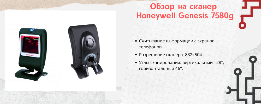 Характеристики сканера штрихкодов Honeywell Genesis 7580g